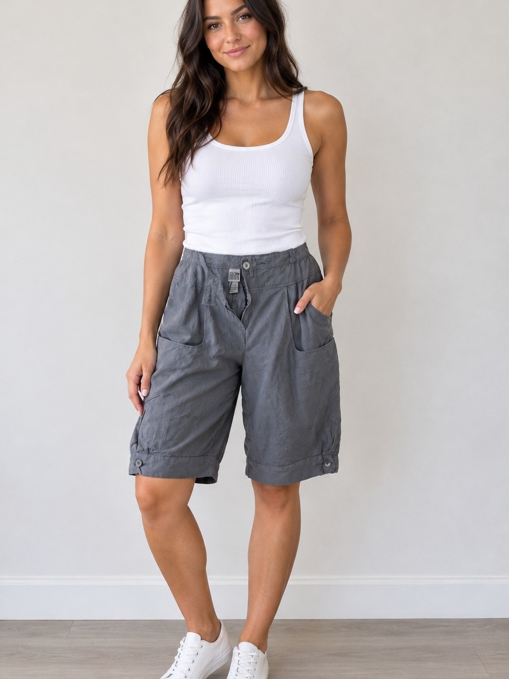 Everyday Relaxed Gray Bermuda Shorts